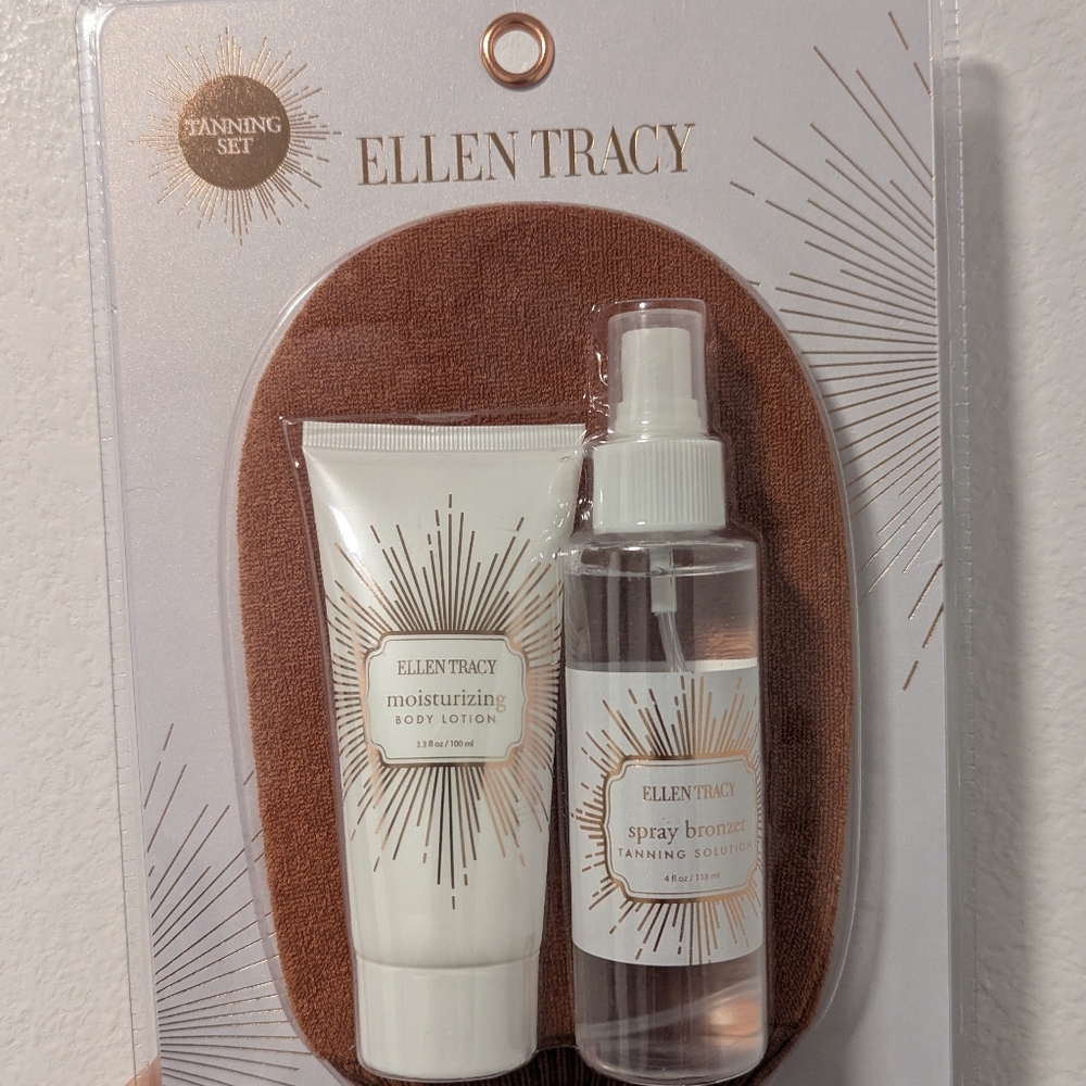 NWT Ellen Tracy Tanning Set with Lotion and Spray